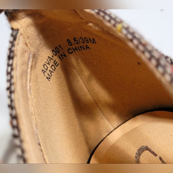 Women's Tweed Ankle Strap Block Heel Shoes - Picture 4 of 12